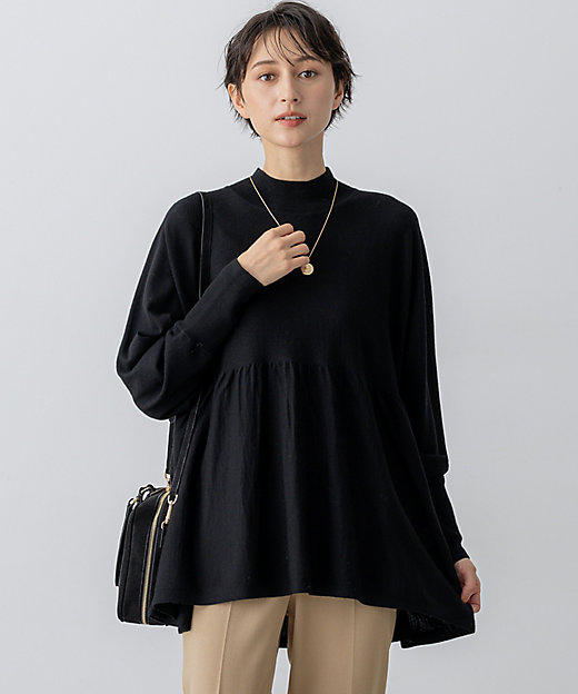 洗える】ウールギャザー ドルマンスリーブ ニット