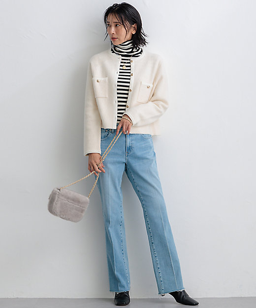 洗える】ミニブークレニット カーディガン（KRWWCA0357