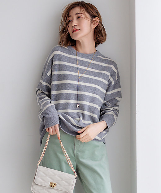 Oggi2月号掲載／洗える】ピュアカシミヤ クルーネック ニット