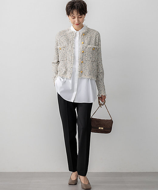 見上愛さん着用／新色追加／GLOW掲載】ツイード ニット ジャケット