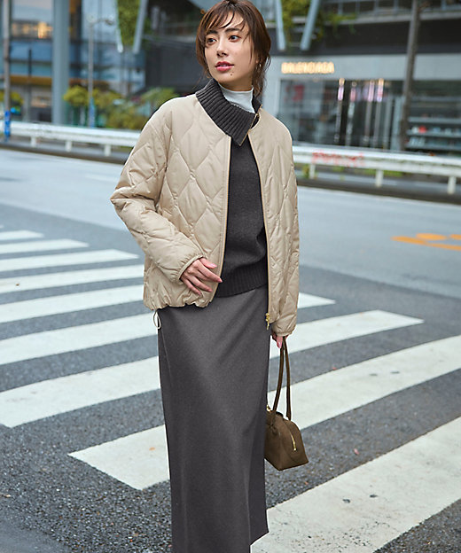 ボイルドウールコンビ ジップ タートルニット（KRWWGW0562