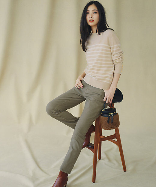 洗える】ピュアカシミヤ ボーダー ニット（KRWWSW0453