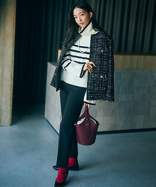 洗える】ウールミドルゲージ ボーダー ニット（KRWWSW0555