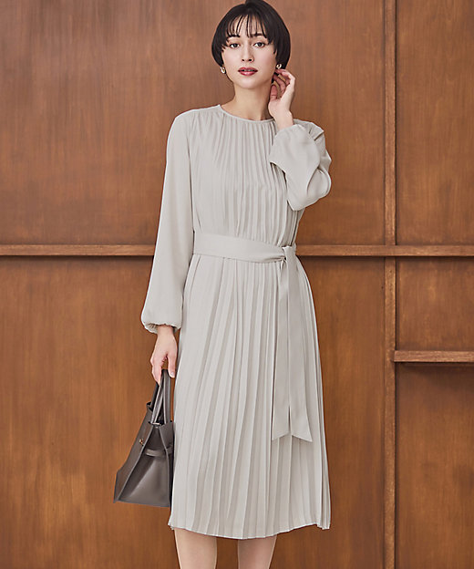 洗える】クリスタルアムンゼン プリーツワンピース