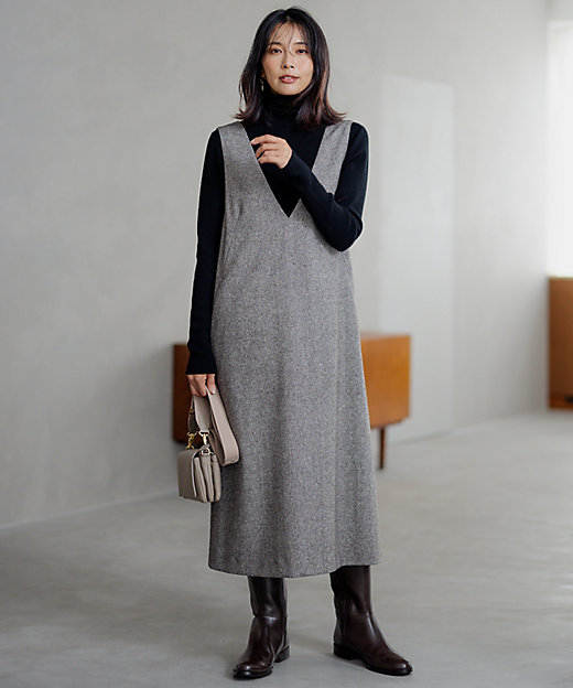 シルクネップツイード ジャンパースカート（OPWOSW0510