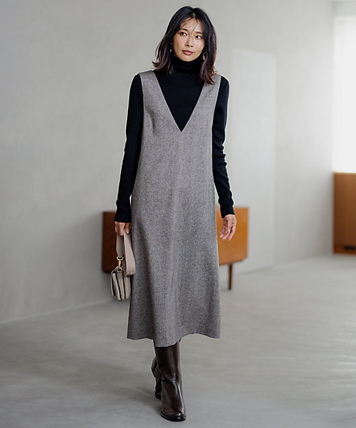 シルクネップツイード ジャンパースカート（OPWWSW0510