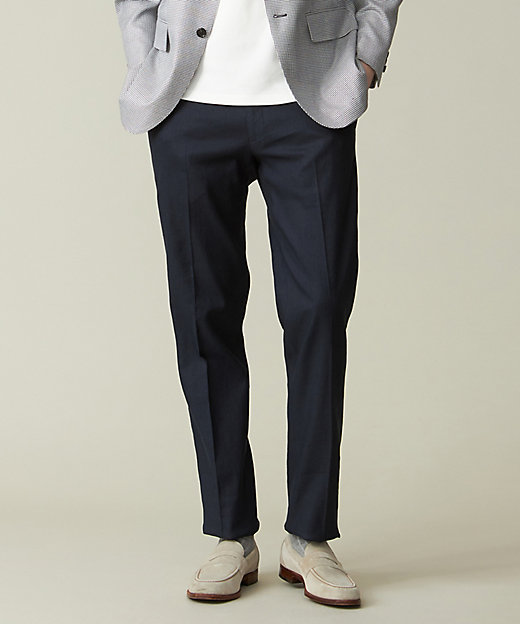 ウォッシャブル可】コンフォートストレッチリネン スラックス