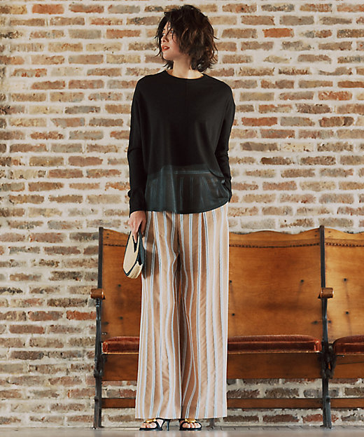 サッカードビーストライプ ワイドパンツ（PRCMLS0207