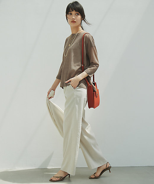 CLASSY．6月号掲載／洗える】リネンレーヨンストレッチ ワイド