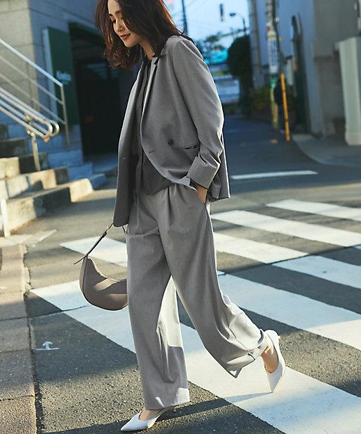 Oggi3月号掲載／セットアップ対応】ライトクロス ワイドパンツ