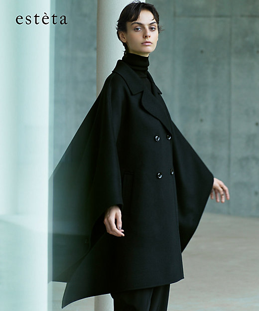 エステータ】ウールリバー ポンチョ コート（SCH6GW0941