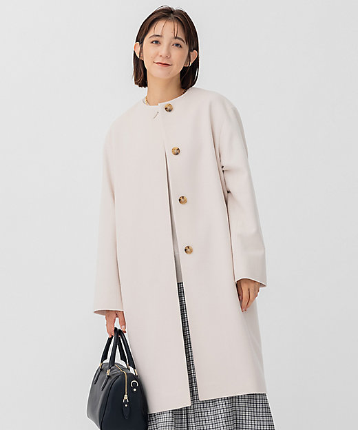 ウールカシミヤビーバー ノーカラー コート（SCWSNW0505