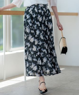 洗える】Ratti シャドーフラワープリント スカート