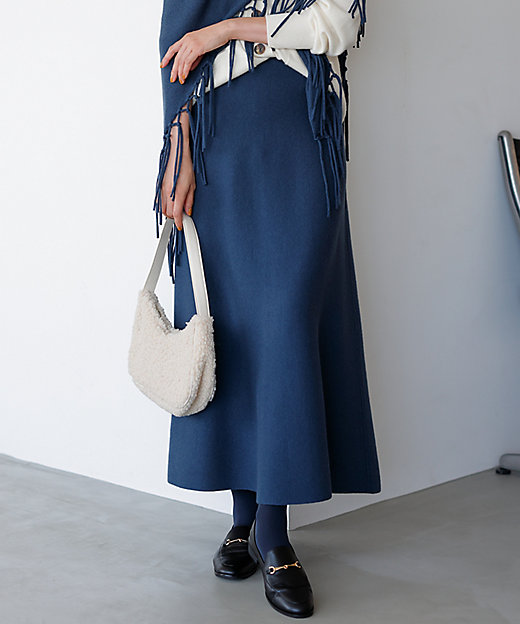 滝沢眞規子さん着用／洗える】ウールカシミヤ ニットスカート