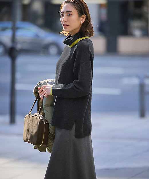 洗える】ハイカウントフラノ フレア スカート（SKWWGW0519