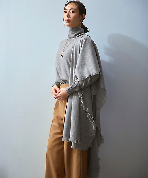 LEE掲載】ピュアカシミヤ フリンジ ストール（ZZ3DGW0450