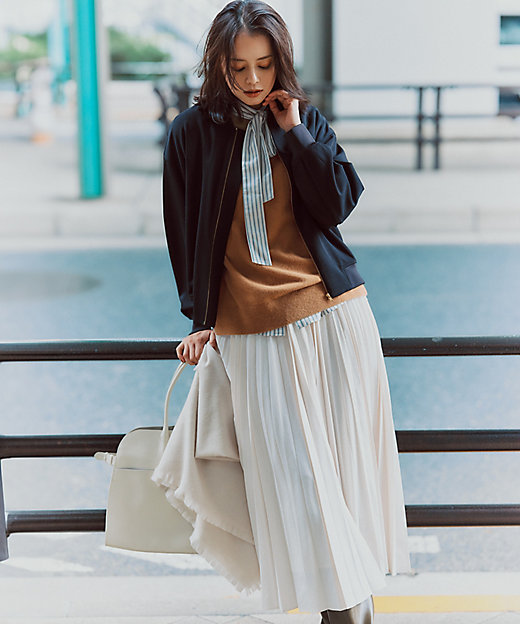 LEE掲載】ピュアカシミヤ フリンジ ストール（ZZ3DGW0450