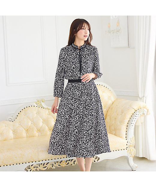 セットアップ対応】フラワーパターンフレアスカート（51042601