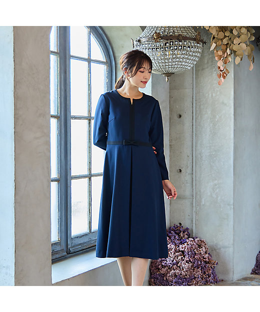 美シルエット】【イージーケア／UVカット】シフォンプリーツ切替