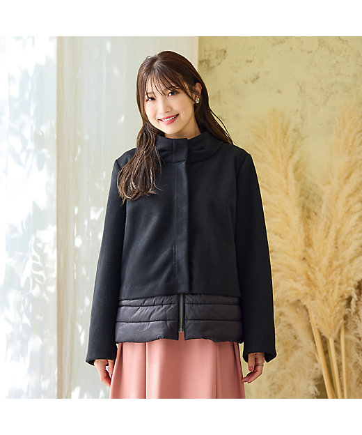 リボンカラードッキングショートコート（51106501） | Rose