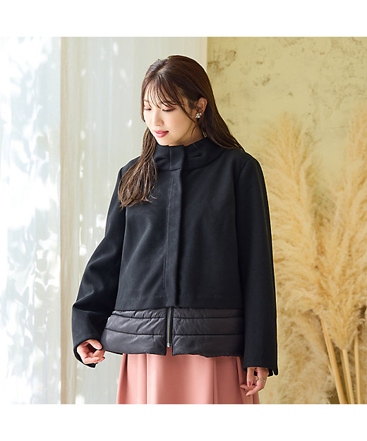 リボンカラードッキングショートコート（51106501） | Rose