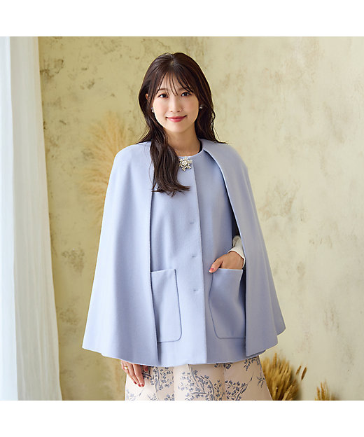 ブローチ付】ケープショートコート（51106509） | Rose Tiara