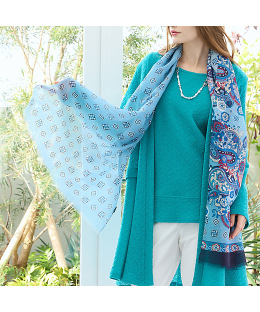 イタリア製 ペイズリープリントストール（50163605