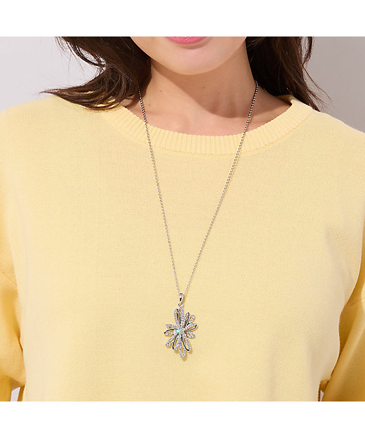 フラワーモチーフシルバー調ネックレス（56142605） | PISANO