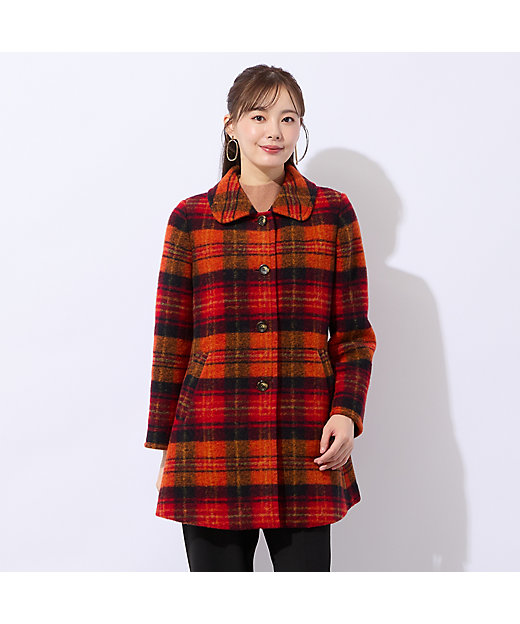 イタリア製素材スライバーチェックコート（73086521