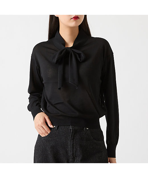 洗える】ボウタイニットプルオーバー（81135504） | R-ISM