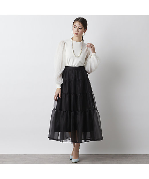 オーガンジーティアードスカート（83042401） | Rose Tiara