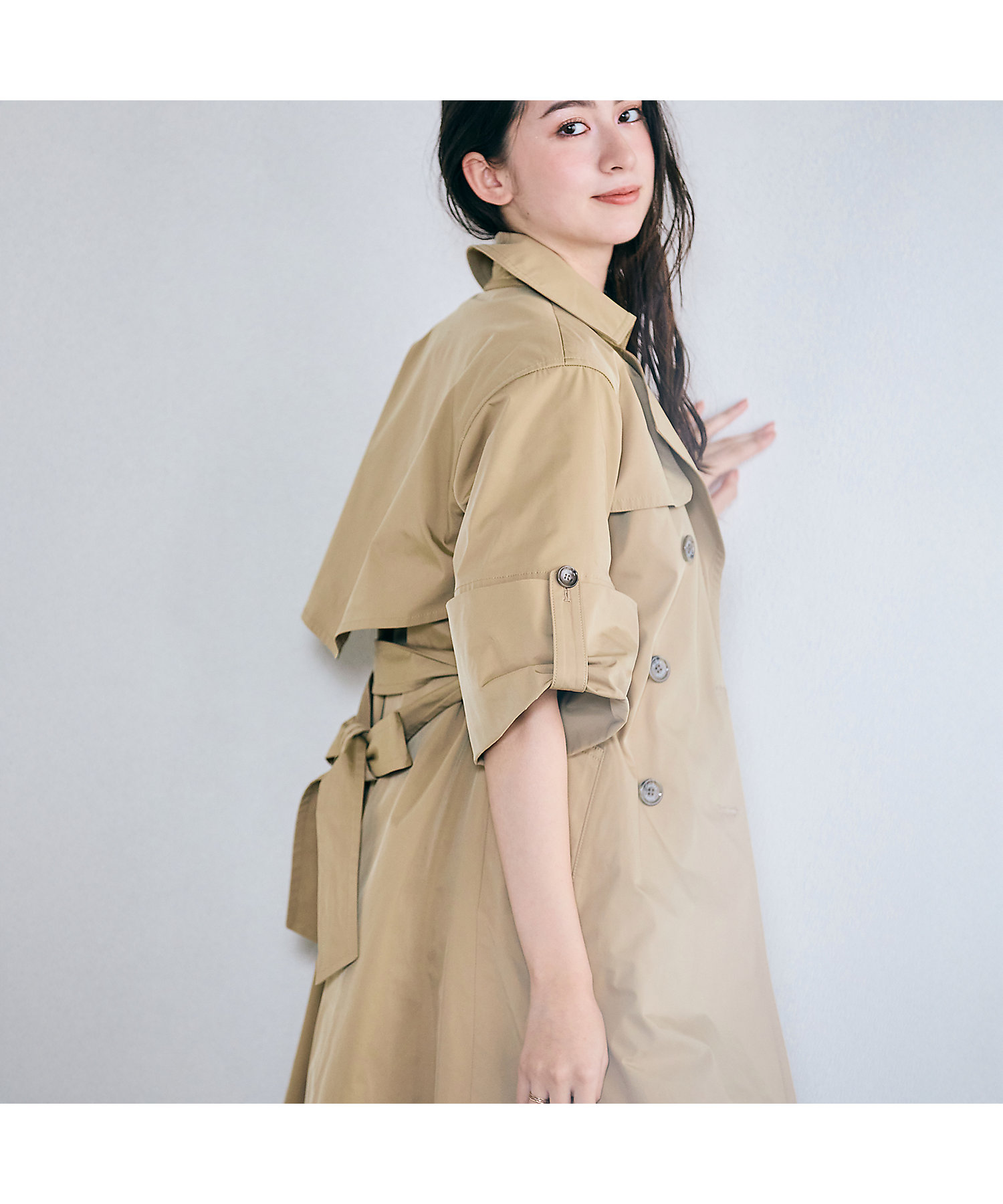 ロールアップスリーブトレンチコート（83071501） | Rose