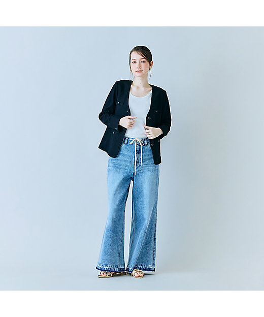 カラミノーカラーVネックジャケット（83102605） | Rose