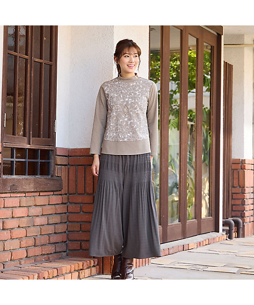 マジョリカプリーツ ガウチョパンツ（12055422） | LOBJIE