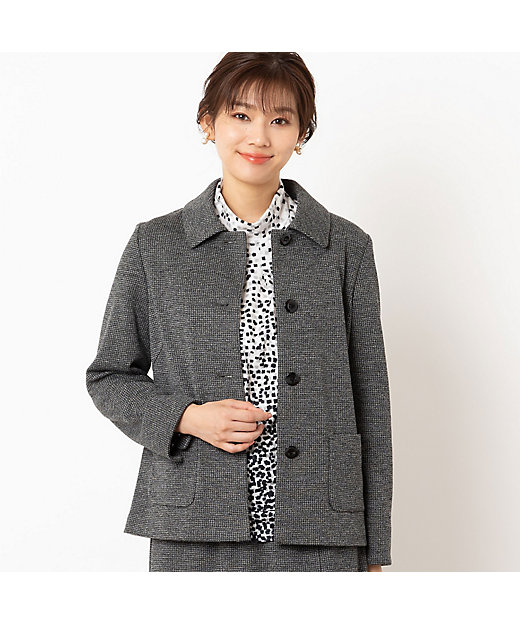 襟取り外し可・セットアップ可】ツイード ジャージージャケット