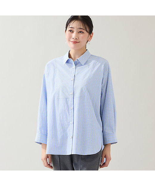 洗える】カラーストライプシャツ（21035517） | MISSEL