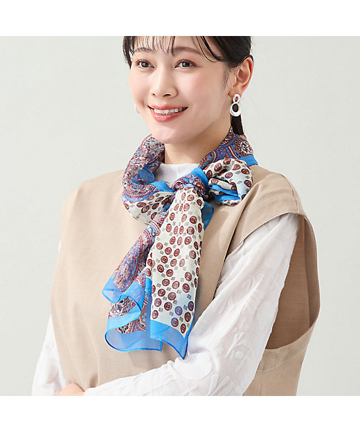 接触冷感】小紋柄ストール（21162602） | MISSEL/ミゼール