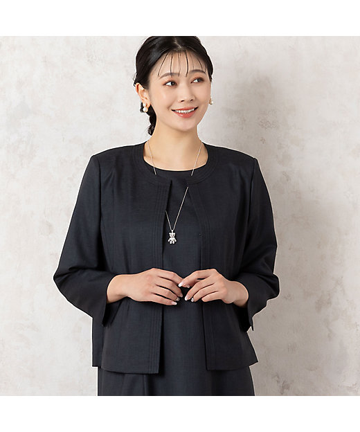 アンサンブル可能・4Lサイズあり】ノーカラー ボレロジャケット