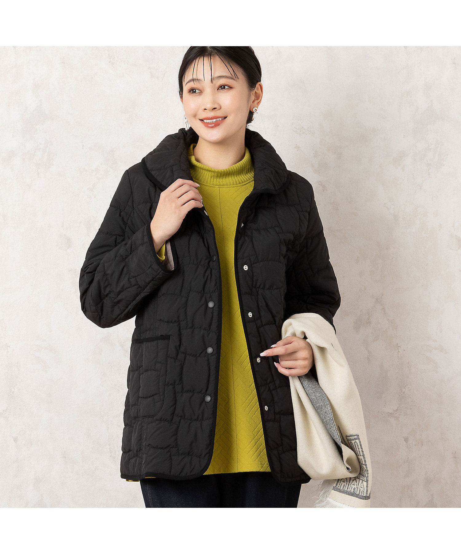 幾何柄キルティングコート（21106408） | MISSEL/ミゼール