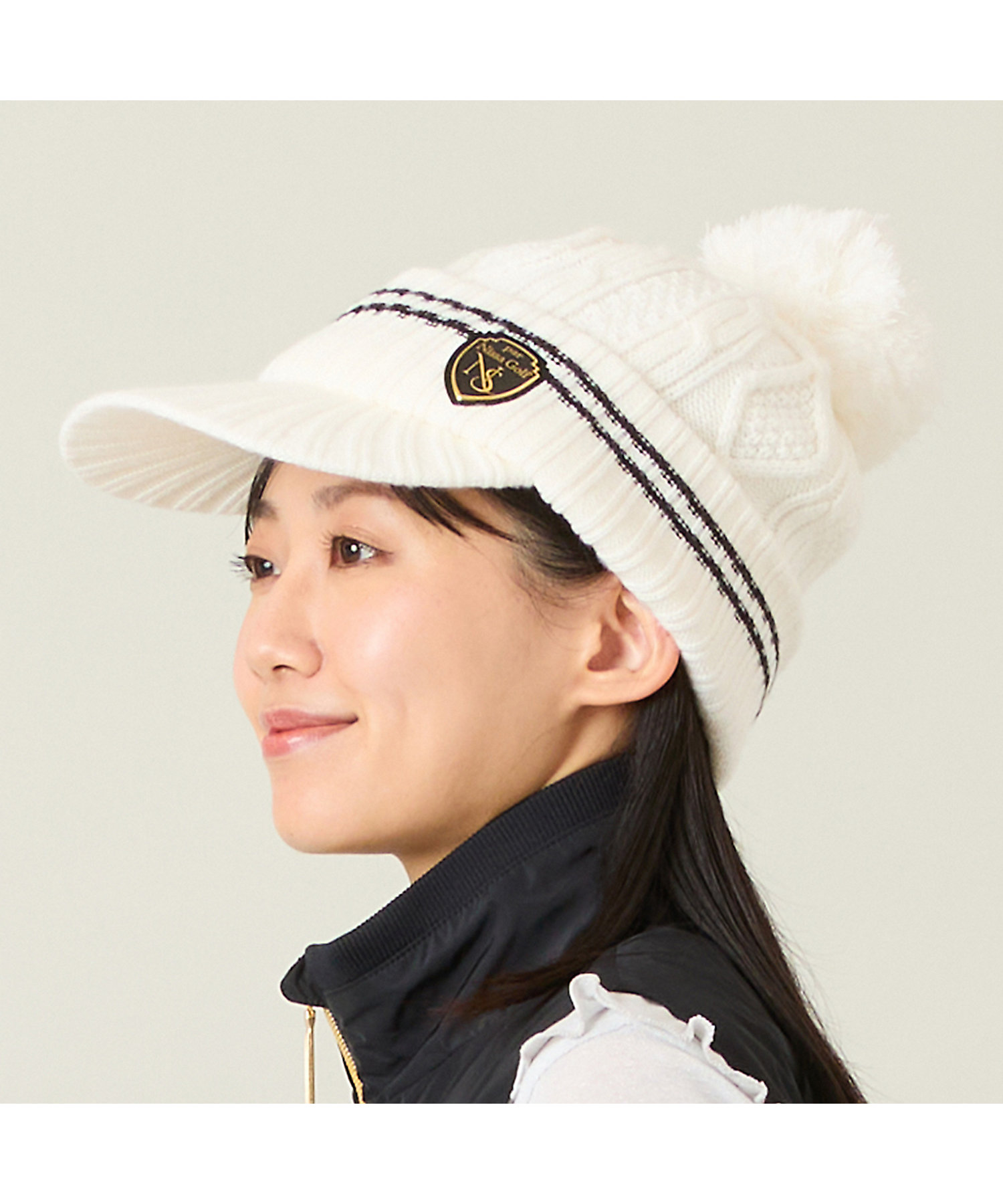 取り外し可能】ポンポン付きニットキャップ（23155502