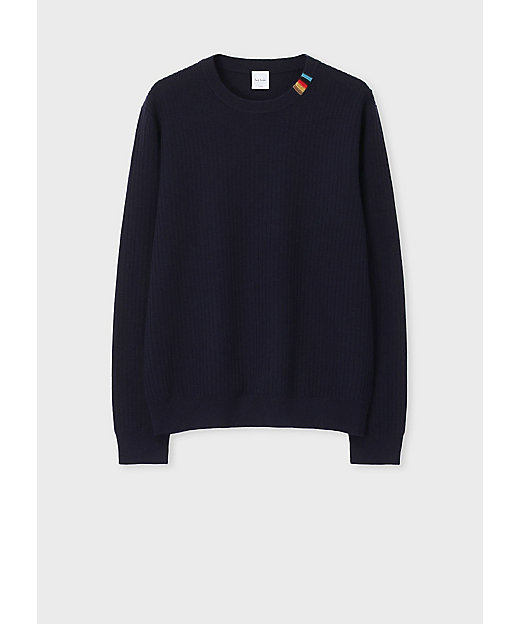 マルチカラーリブ クルーネックニット（253401547Z） | Paul