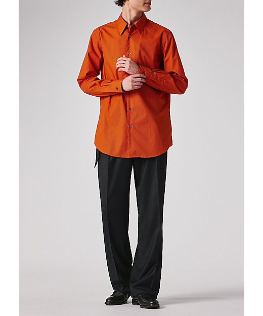 ウールカシミヤフランネル ベルトフロント ワイドトラウザーズ