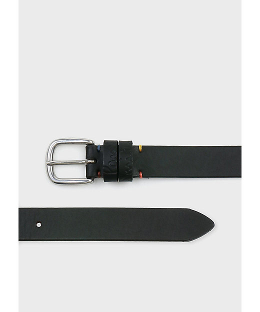 カラーステッチ エンボスロゴ ベルト