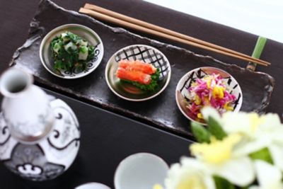 豆皿 「繁栄」4枚セット Japan Snow 若竹・地紋・唐草・青海