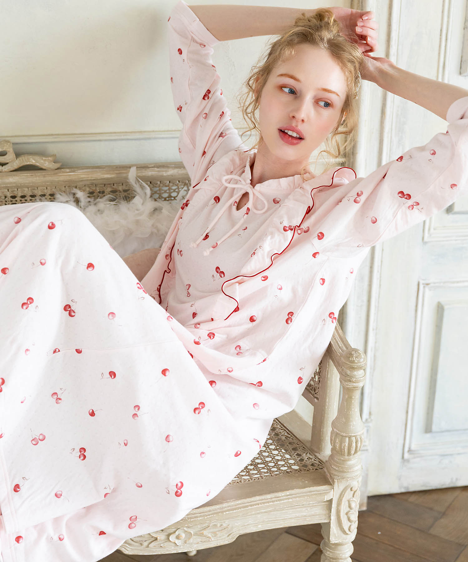 コットン接結チェリーワンピース 24－51014 | Narue (Women