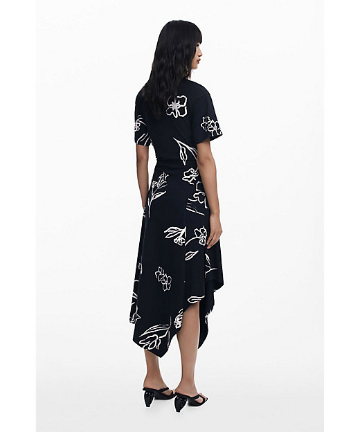 フローラルラインアートアシンメトリードレス 25WWVK44