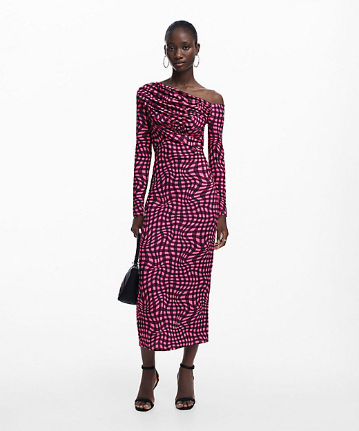 サイケデリックチェックのドレス 25SWVKX4 | Desigual (Women