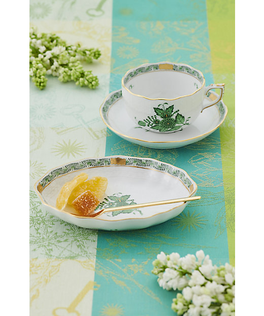 アポニー・グリーン ペアティーカップ＆ソーサー | Herend/ヘレンド