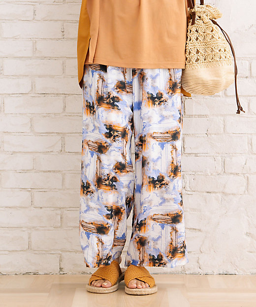 sabstreet bis総柄プリントイージーパンツ