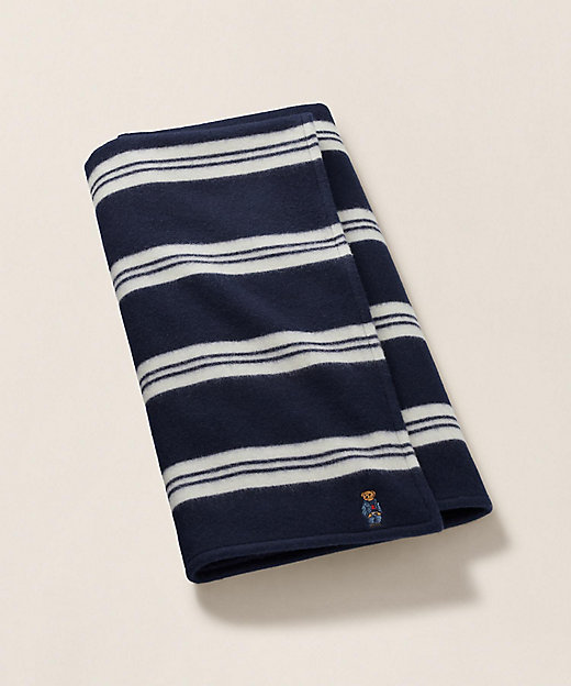 Polo ベア ストライプド ハーフ ブランケット | RALPH LAUREN HOME